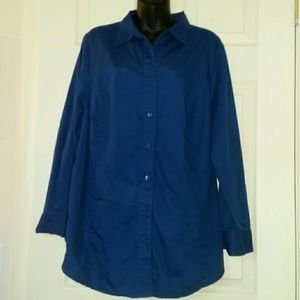 Plus size women's long sleeve blouse